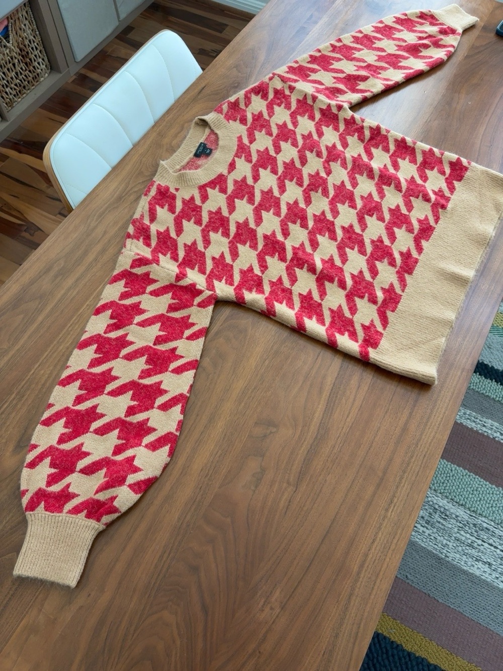 Ann Taylor Houndstooth Sweater Full Sleeve Size Small - Picture 3 of 8